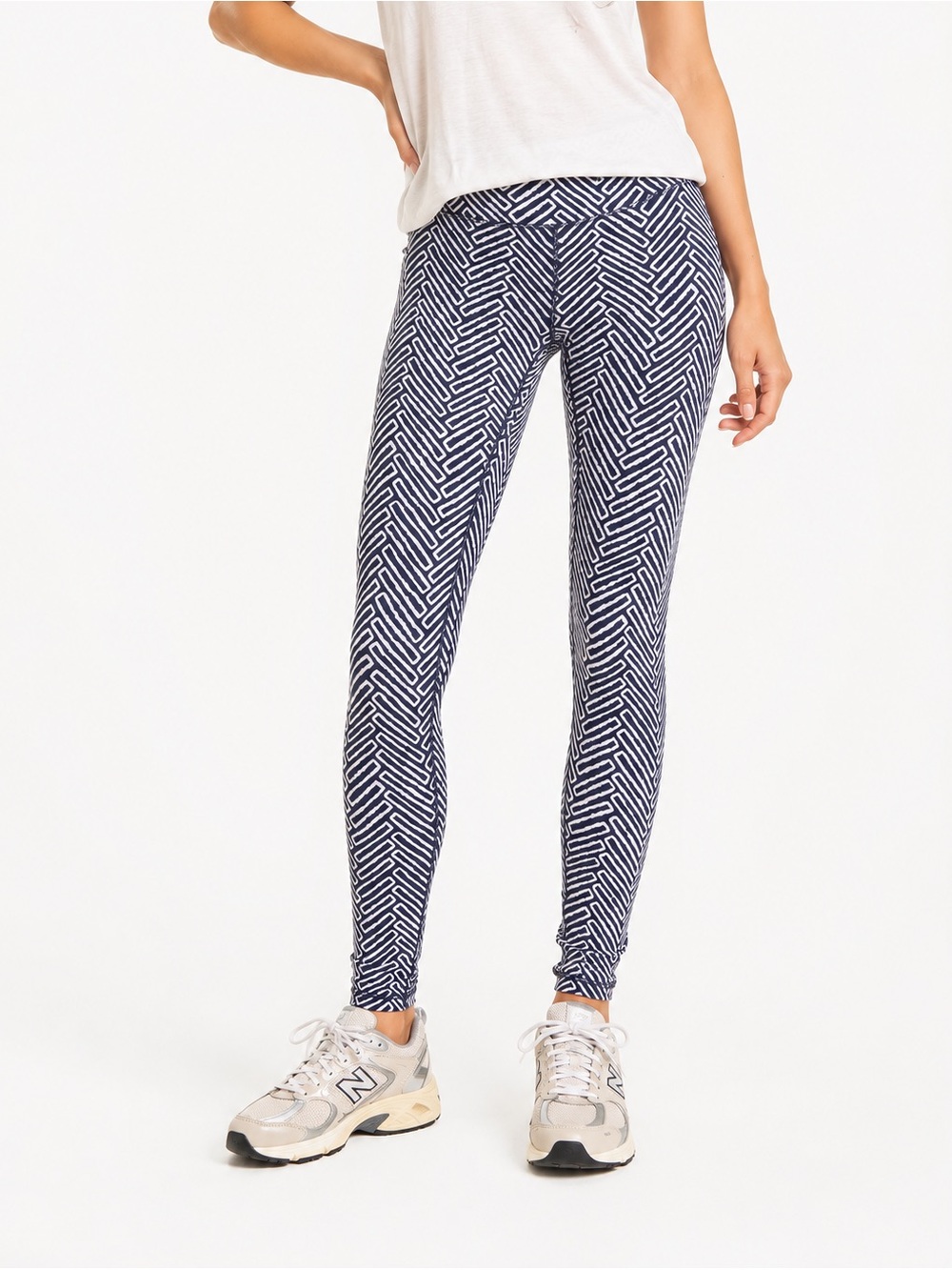 J.McLaughlin Libby Bargello Print Leggings | Blue & Cream | Size Medium